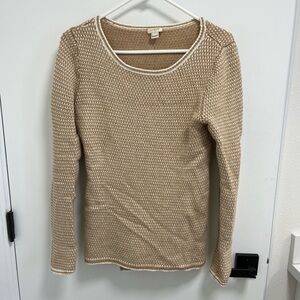 J Crew Beige and Cream Knit Sweater